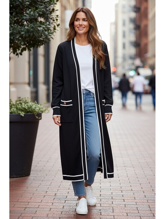 Essentials by Milano Sweaters - Essentials Milano Women's Long Sleeve Duster Cardigan Size Medium